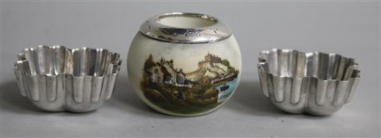 A pair of Victorian silver sweetmeat moulds,